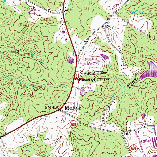 Topographic Map of House of Prayer, VA