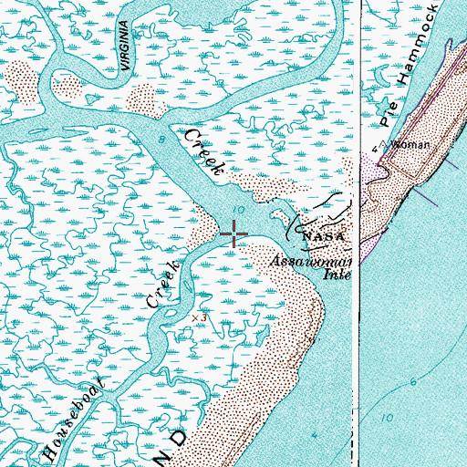 Topographic Map of Houseboat Creek, VA