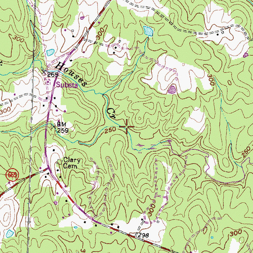 Topographic Map of Houses Creek, VA