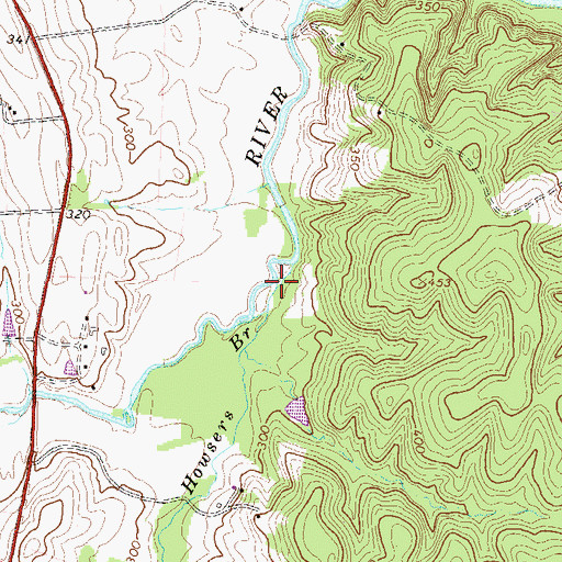 Topographic Map of Howsers Branch, VA