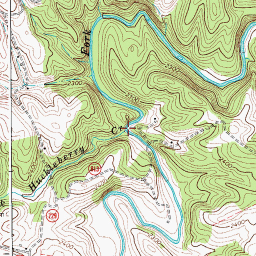 Topographic Map of Huckleberry Creek, VA