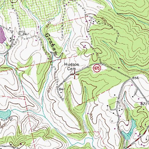 Topographic Map of Hudson Cemetery, VA