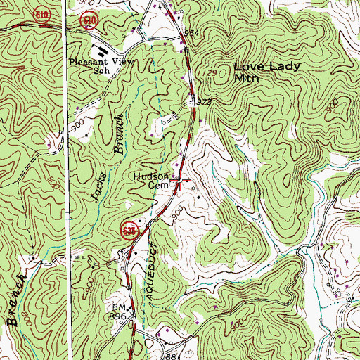 Topographic Map of Hudson Cemetery, VA