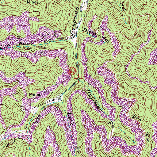 Topographic Map of Huffman Fork, VA