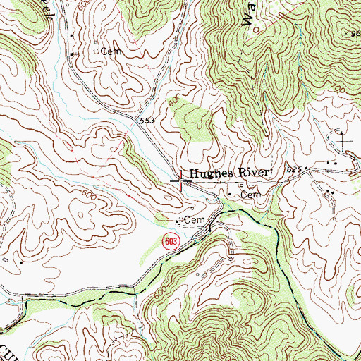 Topographic Map of Hughes River, VA
