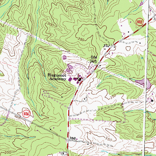 Topographic Map of Blessed Sacrament - Huguenot Catholic School, VA