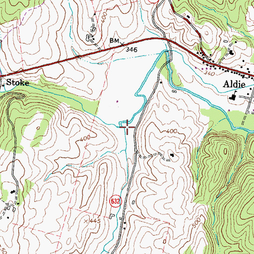 Topographic Map of Hungry Run, VA