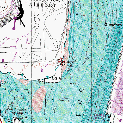 Topographic Map of Hunter Point, VA