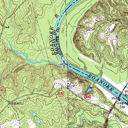 Topographic Map of Hunting Creek, VA