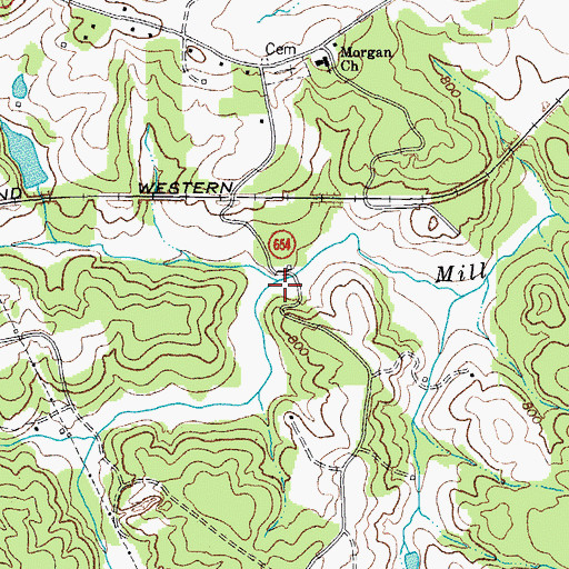 Topographic Map of Hunting Creek, VA