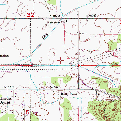 Topographic Map of Dement Cemetery, AL