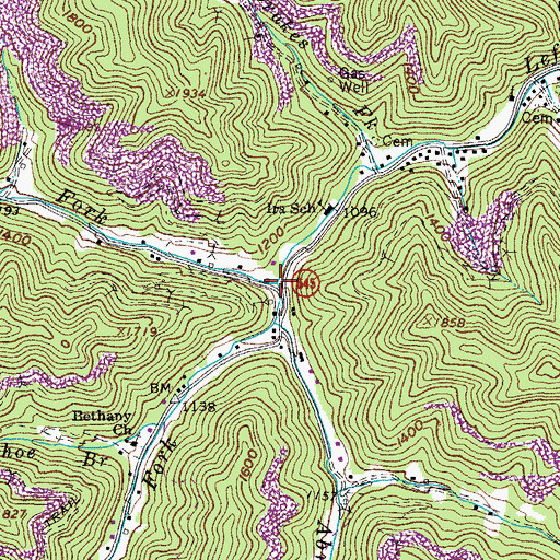Topographic Map of Hunts Fork, VA