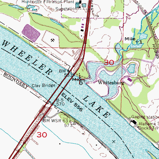 Topographic Map of Dills Landing (historical), AL