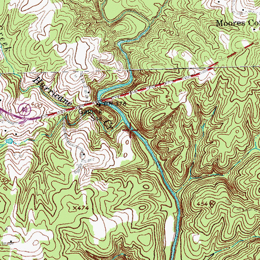 Topographic Map of Hurricane Creek, VA