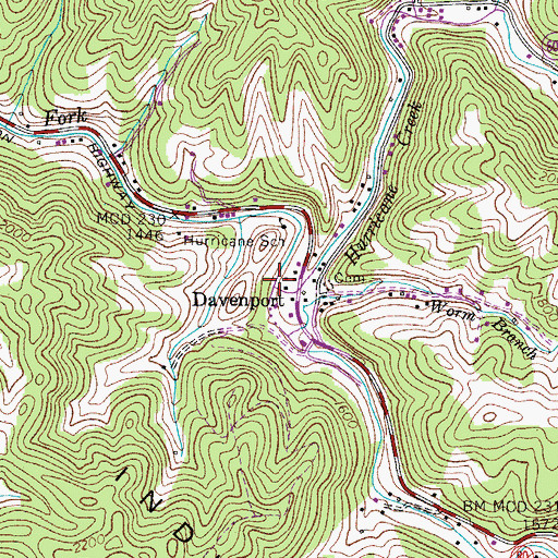 Topographic Map of Hurricane Creek, VA