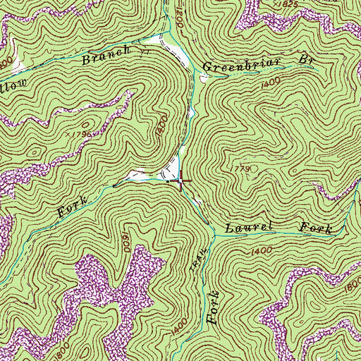 Topographic Map of Hurricane Fork, VA