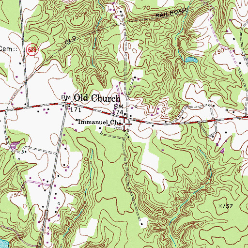 Topographic Map of Immanuel Church, VA