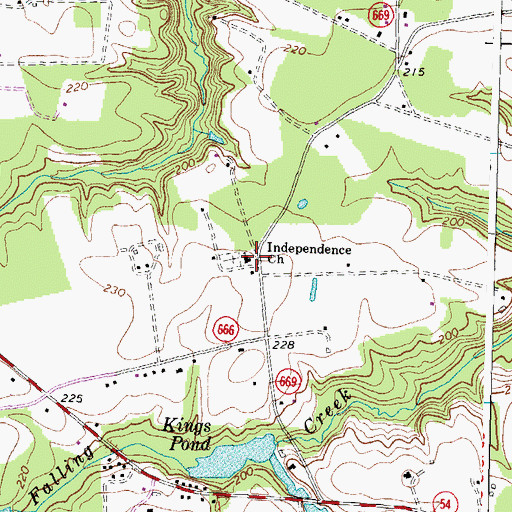 Topographic Map of Independence Church, VA