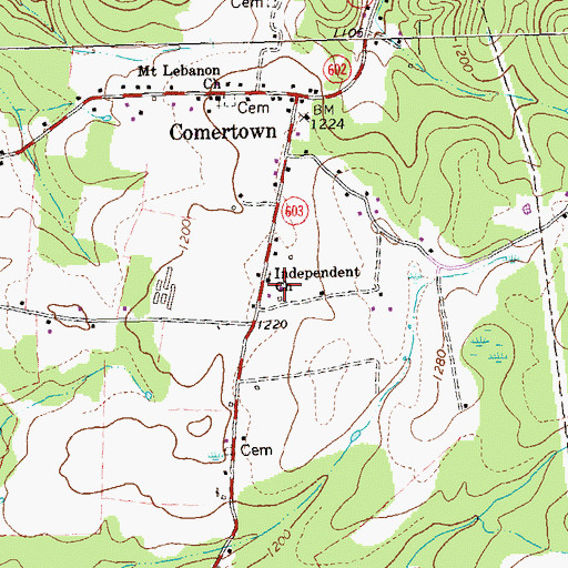 Topographic Map of Independent Church, VA