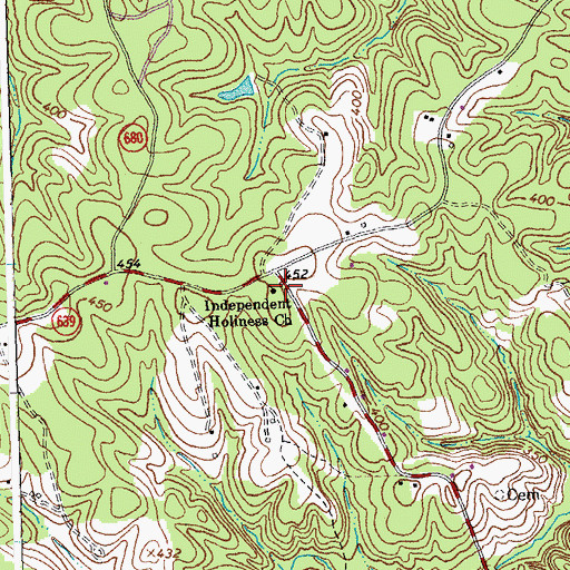 Topographic Map of Independent Holiness Church, VA