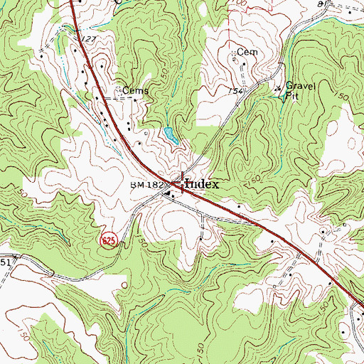 Topographic Map of Index, VA