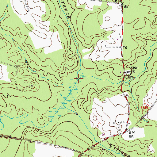 Topographic Map of Indian Branch, VA