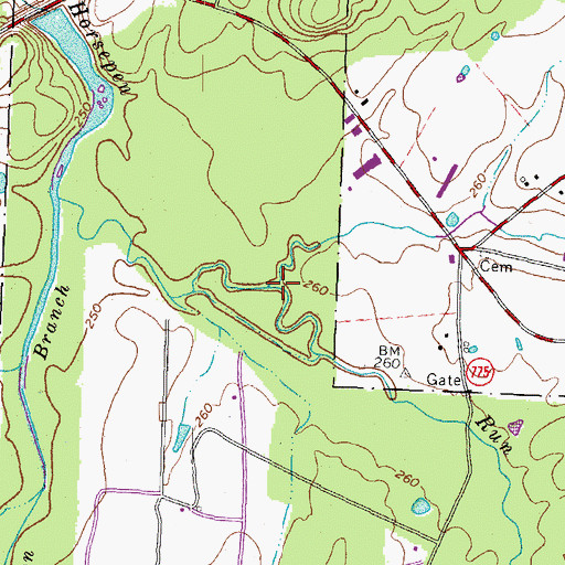 Topographic Map of Indian Creek, VA