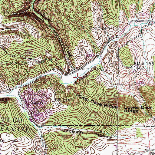 Topographic Map of Indian Creek, VA