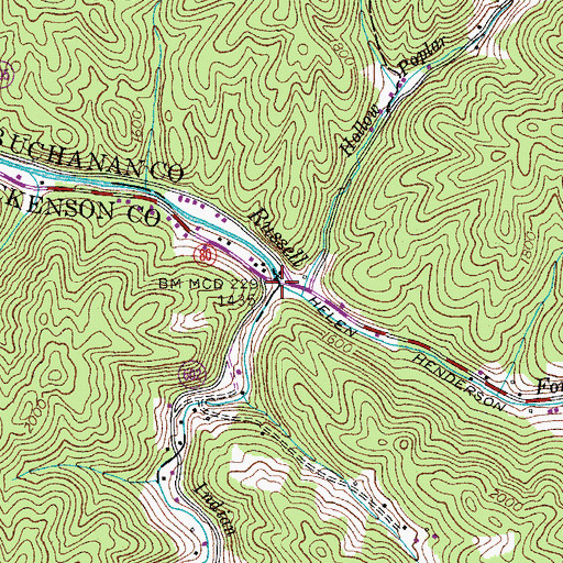 Topographic Map of Indian Creek, VA
