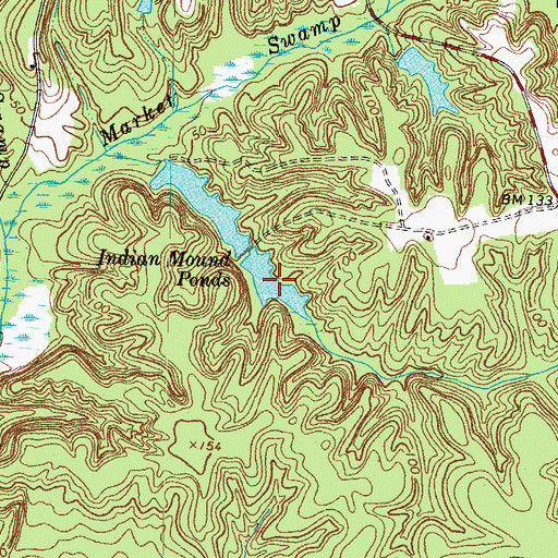 Topographic Map of Indian Mound Ponds, VA