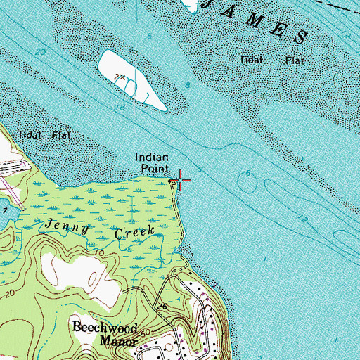 Topographic Map of Indian Point, VA