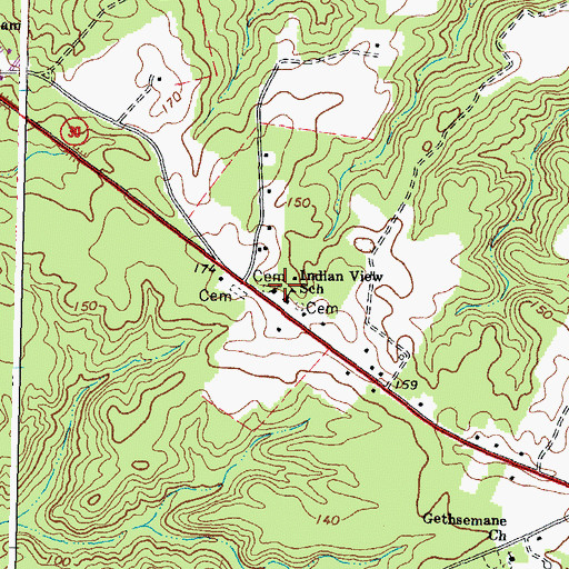 Topographic Map of Sharon Indian School Tribal Center, VA