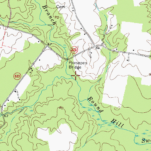 Topographic Map of Indigo Branch, VA