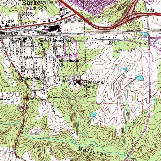 Topographic Map of Engleside Elementary School, VA