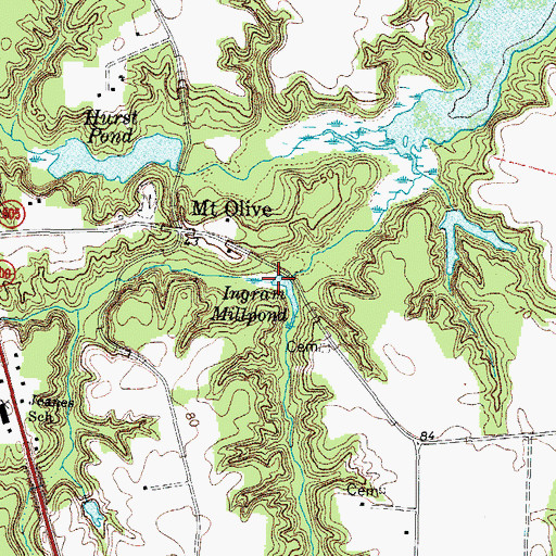 Topographic Map of Ingram Millpond, VA