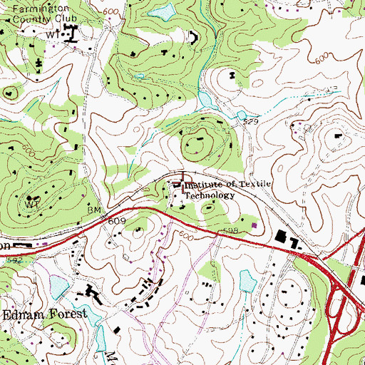 Topographic Map of Institute of Textile Technology, VA
