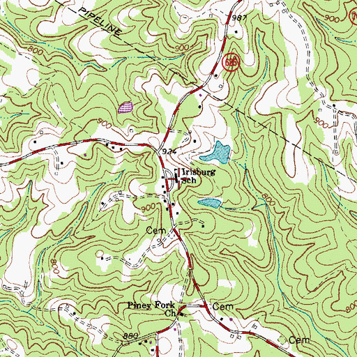 Topographic Map of Irisburg Elementary School, VA