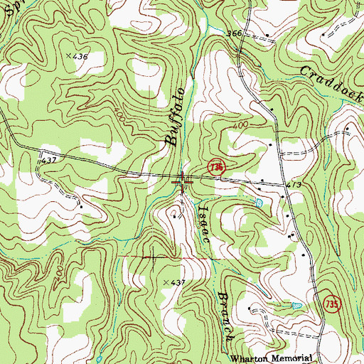 Topographic Map of Isaac Branch, VA