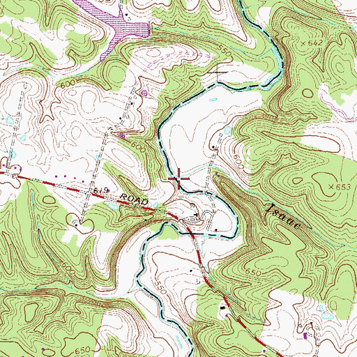 Topographic Map of Isaac Run, VA