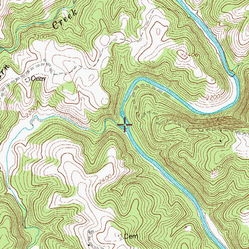 Topographic Map of Island Creek, VA