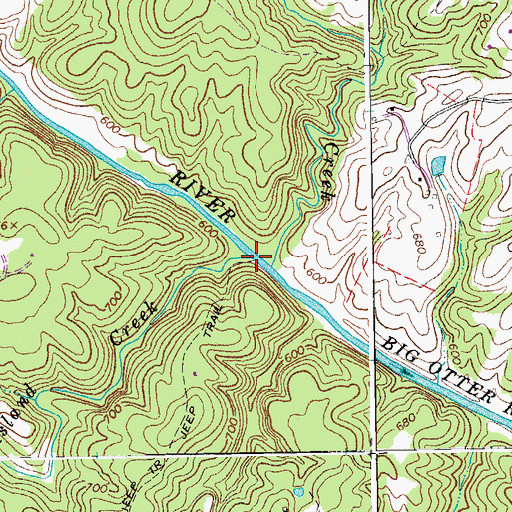 Topographic Map of Island Creek, VA