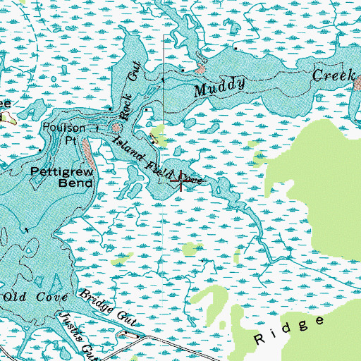Topographic Map of Island Field Cove, VA