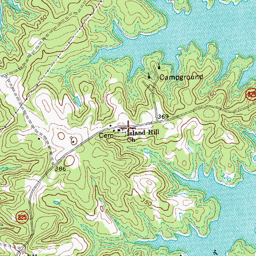 Topographic Map of Island Hill Church, VA