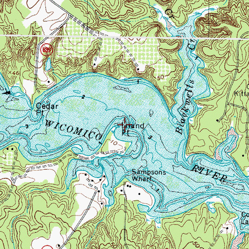 Topographic Map of Island Point, VA