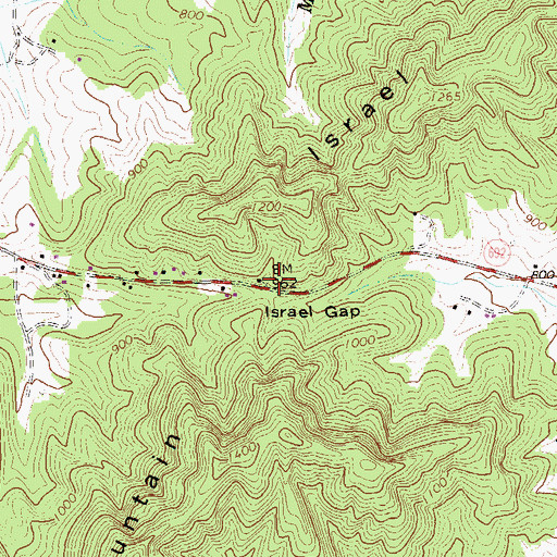 Topographic Map of Israel Gap, VA