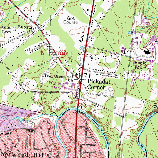 Topographic Map of Ivey Memorial Church, VA