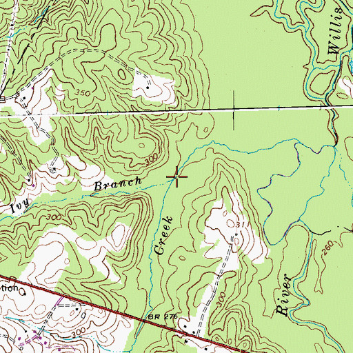 Topographic Map of Ivy Branch, VA