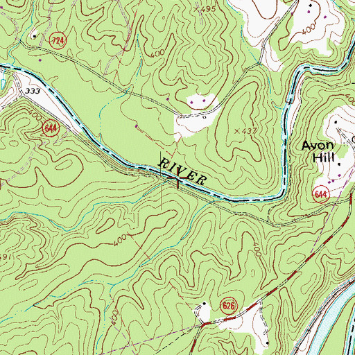 Topographic Map of Ivy Creek, VA