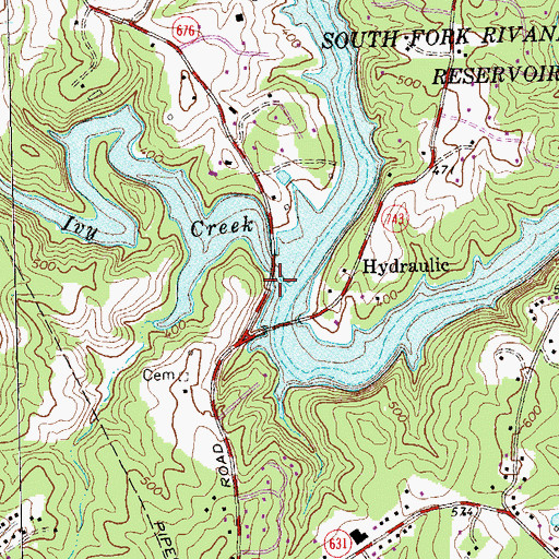 Topographic Map of Ivy Creek, VA