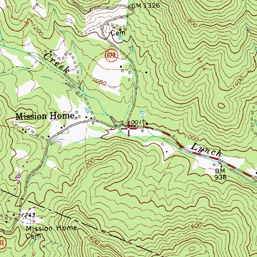 Topographic Map of Ivy Creek, VA